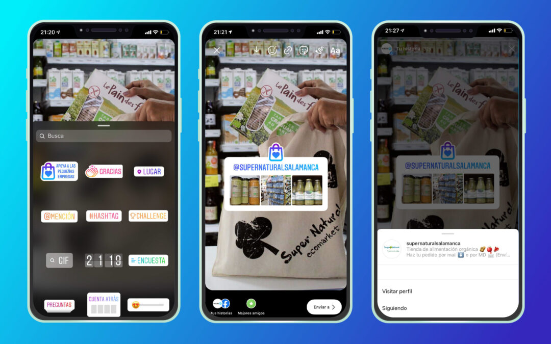 Nuevo sticker en Instagram para apoyar al comercio local